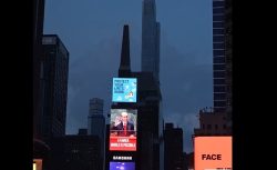 Cumhurbaşkanı Erdoğan’ın mesajı New York’un kalbinde yayınlandı